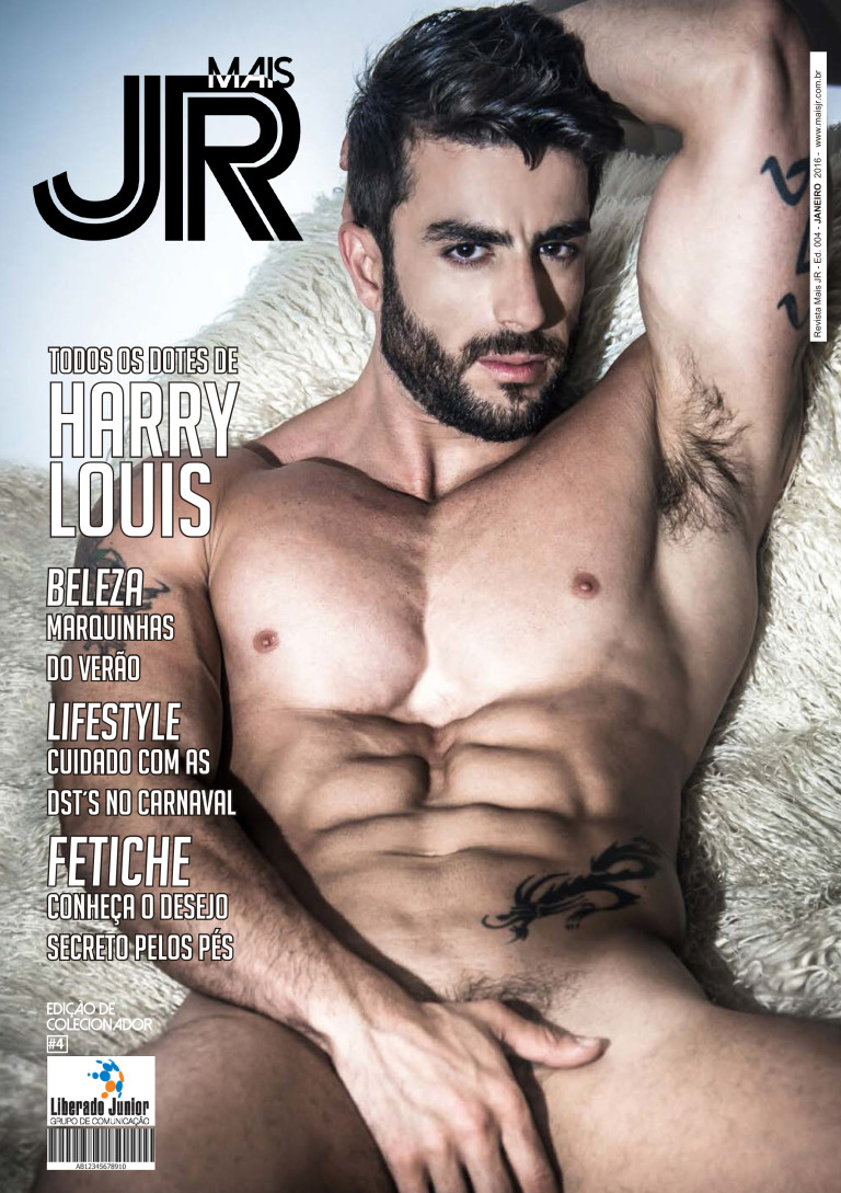 Harry Louis pelado na capa da Mais JR