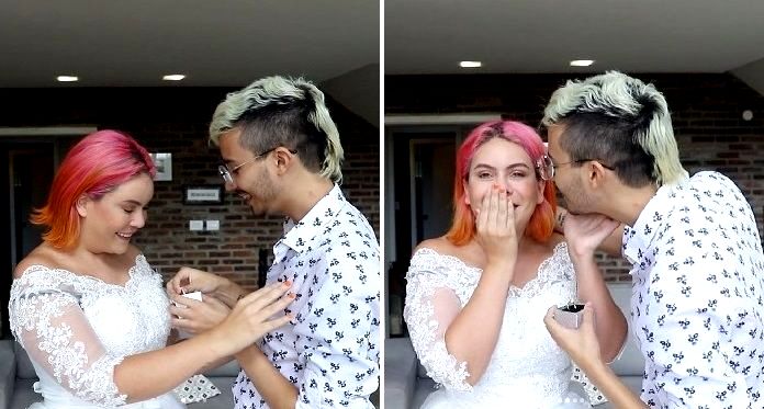 Influencer transexual Mandy Candy é pedida em casamento