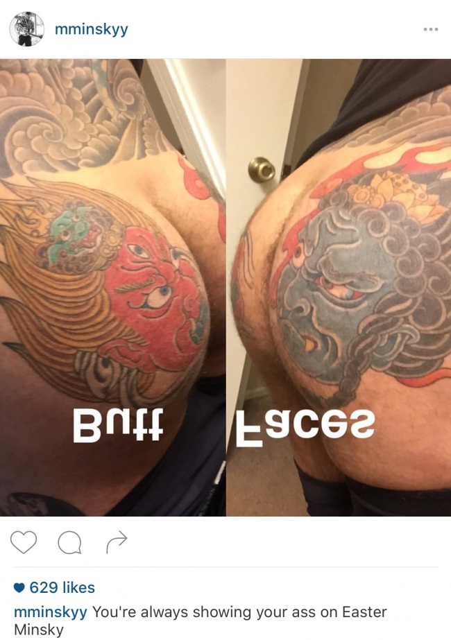 Alex Minsky publica foto de sua bunda no Instagram
