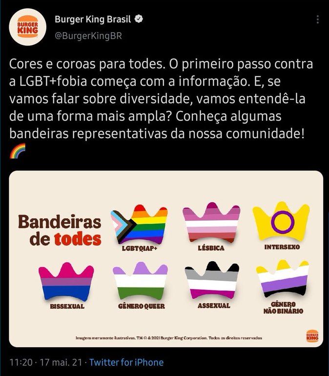 burger king nazismo bandeira do progresso dia contra homofobia