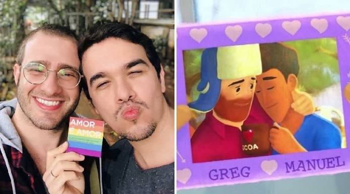 Casal gay Lucas Gama e Fernando Mendonça dubla filme gay Segredos Mágicos da Pixar