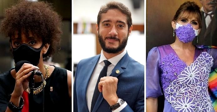 Erika Hilton, Gabriel Azevedo e Linda Brasil: câmaras municipais tiveram posse de vereadores transexuais e bissexual