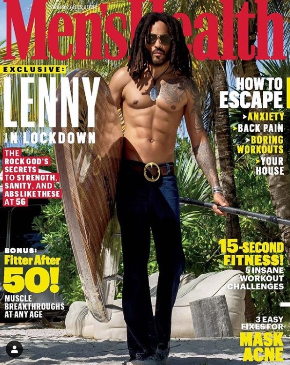 Lenny Kravitz sarado na capa da Men's Health