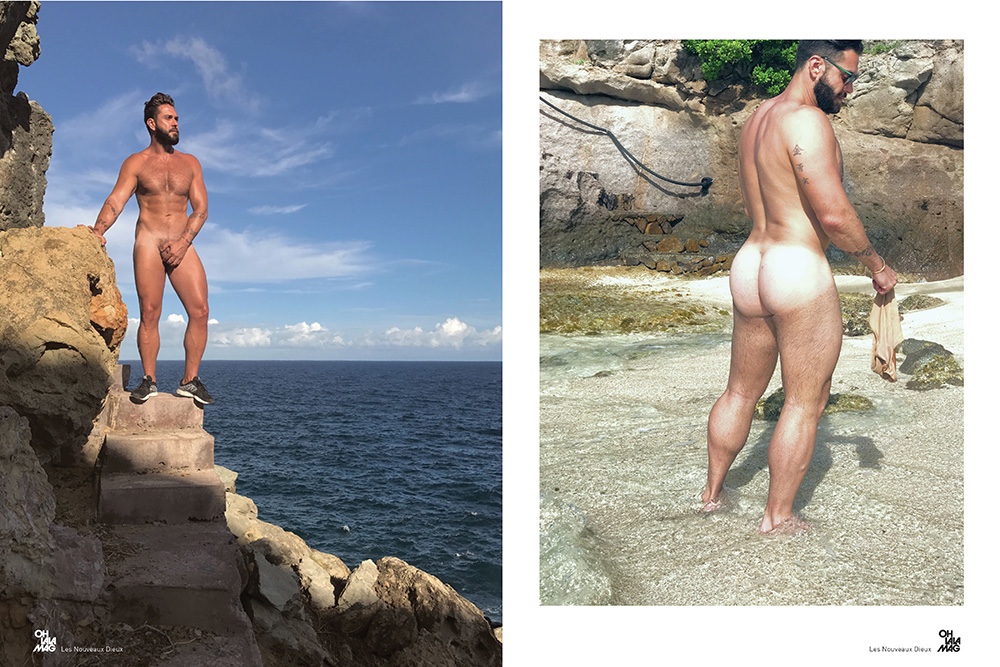 Lorenzo Martone posa nu na praia