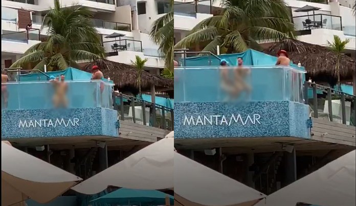 Mantamar Beach Club: hotel em Puerto Vallarta, no México, dois homens gays transando na piscina