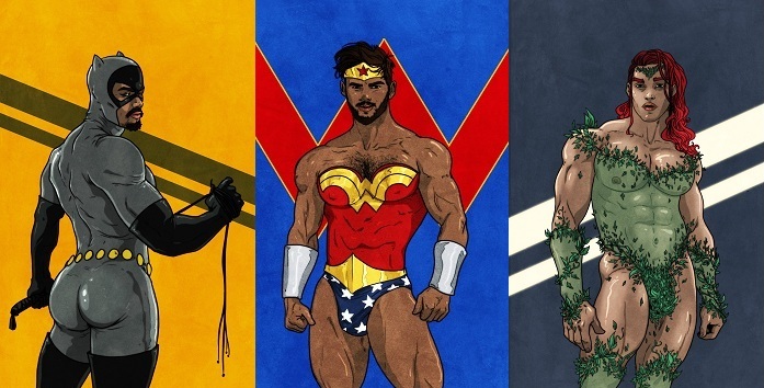 Homoerótico: heroínas e vilãs de HQ se transformam em homens sarados